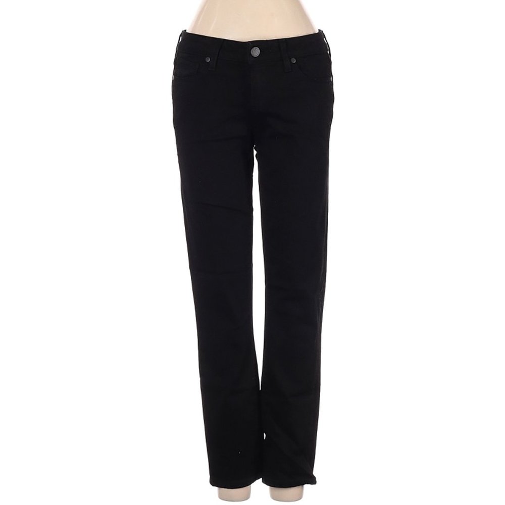 Paige Jeans Black Straight Leg Low Rise Waist Size 26 #465